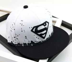 Superman Kids Snapback Hat Cap Black And White - Picture 1 of 6