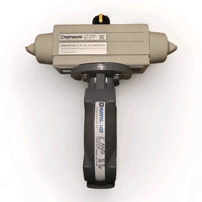 Клапан бабочки Hayward 2 дюйма с пневматическим приводом ПВХ BYV с витоновой прокладкой - Изображение 1 из 4