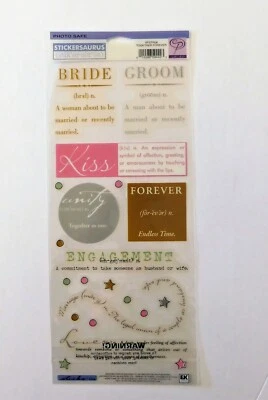 Together Forever Journaling Scrapbook Stickers Wedding Bride Groom STR08 EK - Image 1 of 3