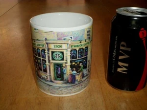 [STARBUCKS] PAINTED IMAGE OF ORIGINAL SEATTLE STORE, Ceramic Coffee Cup, VINTAGE - Picture 1 of 12