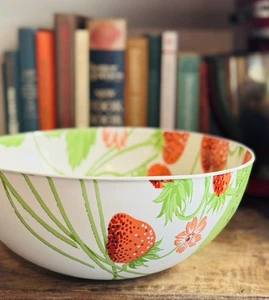 "Cuenco laminado de fresa parte superior de la mesa ensalada de pasta Karen MCM fresas 10""" - Imagen 1 de 8