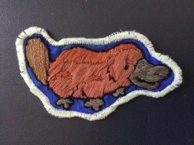 Sew-On Embroidered Platypus Patch | Handmade Cartoon Animal Wildlife Needlework - Image 1 of 2