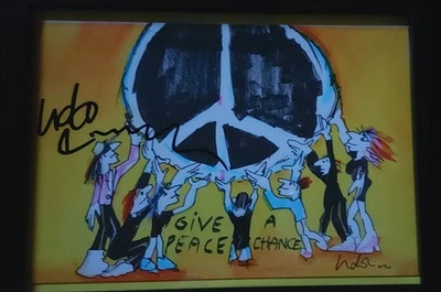 Charity 💚 Udo Lindenberg  ☆ give Peace a Chance ☆ Kunstdruckkarte signiert  😎 - Bild 1 von 4