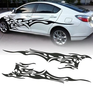2x S&D Nero Adesivi Auto Vinile Con Grafica Fiamma Per BMW 1 Series All models - Picture 1 of 13