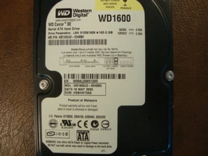 Western Digital WD1600JD-00HBB0 DCM:HSBHNT2AA 160gb 3.5" Sata Hard Drive - Photo 1/1