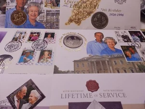 Isle of Man IOM Crown Royal Commemorative Coins EIIR Queen Mother BUNC on covers - Picture 1 of 82
