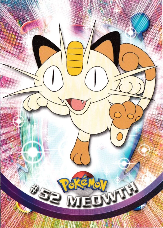 MEOWTH # 52, SERIES 1, YEAR 1999, TOPPS, BLUE LOGO IN NM CONDITION - Image 1 of 1