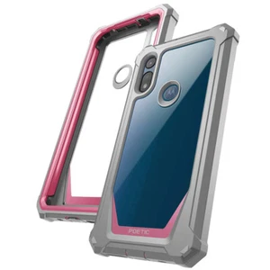 Poetic Shockproof Case For Moto E (2020) Cover with Screen Protector Pink - Picture 1 of 7