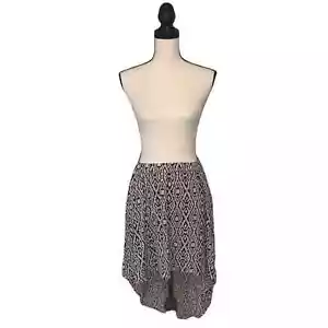 Iris Cream and Black High-Low Aztec Print Skirt Sz L - Picture 1 of 8