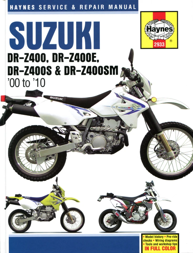 Manual de Servicio Suzuki DR - Z400 2000, 01, 02, 03, 04, 05, 06 ,07, 08, 09, 10 - Imagen 1 de 1