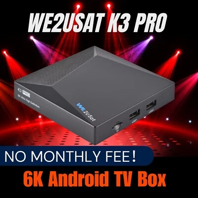 We2USat K3 PRO - Android TV Box w/ Bluetooth Voice Remote & Wi-Fi 6 - Image 1 of 4