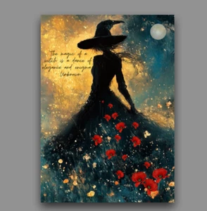ACEO Artist Trading Card Mystical Witch 2.5x3.5 Mini Art Print Fantasy Gothic - Picture 1 of 3