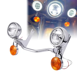 Barra de luz de paso antiniebla punto auxiliar LED de 4,5" compatible con Harley Road King FLHR - Imagen 1 de 9