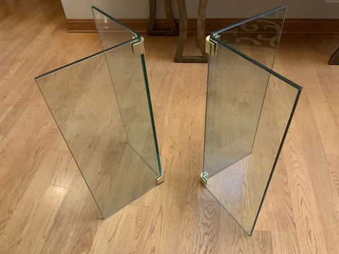 MCM Leon Rosen Pace Collection Glass&Brass Table Base Pieces Cover