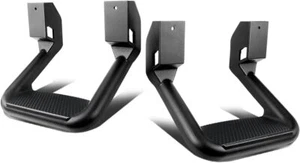 SSTEP-BK Pair Black Aluminum Side Hoop Steps Compatible with Most Pickups and Su - Picture 1 of 5