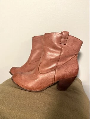 DIBA WOMENS SHELBY ANKLE BOOTIES BOOTS SADDLEBOOT SIZE 9.5M  COGNAC BROWN - Image 1 of 4