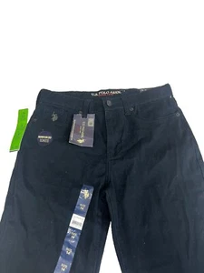 US Polo ASSN Jeans Boys 14 Black Stretch Straight Twill Pant 5 Pocket NWT - Picture 1 of 12
