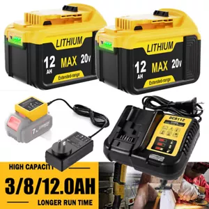 For DeWalt 20V 20 Volt Max 8.0/12.0AH Lithium Battery or Charger DCB206 DCB201 - Picture 1 of 34
