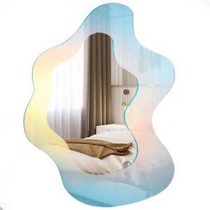 Rainbow Acrylic Mirror Irregular Wave Shaped Mirror Wall Decor Makeup Mirror - Picture 1 of 12
