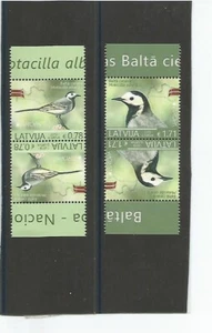 Lettland Kehrdruckpaar Europa 2019 einheimische Vogelarten postfrisch - Bild 1 von 1
