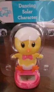 NEW Solar Powered Dancing Spring Chick Baby Chicken Toy Bobble Fun Gifts Basket - Bild 1 von 2