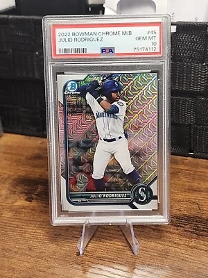 Julio Rodriguez 2022 Bowman Chrome Mega Box Refractor Seattle Mariners RC PSA 10 - Image 1 of 4