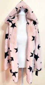 D⭐️ Rare Signature Studio Teddy Bear Faux Eco Fur S Damen Mantel Jacke Deep Hood - Bild 1 von 15
