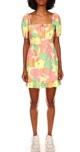 Sanctuary Printed Fresh Breeze Ruffled Hem Smocked Back Dress Flowerbur Size 12 - Picture 1 of 2