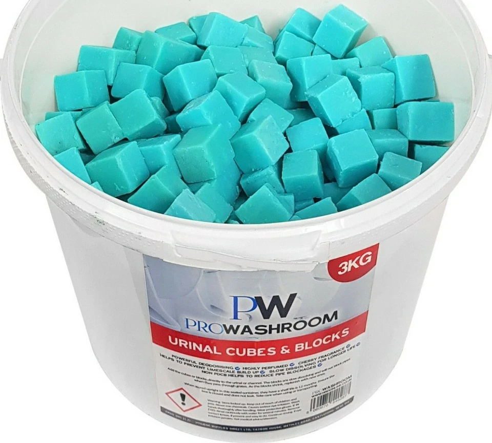 PW PROWASHROOM Urine Toilet Channel Blocks 3KG Bucket Cube Piece Chunks Cherry Wall Hung Urinal