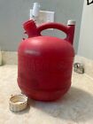 Vintage Eagle 1 1/4 Gallon Round Red Plastic Gas Can Vented NO Spout