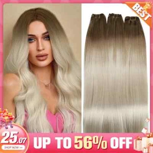 Human Hair Bundles Double Machine Remy Hair Weft Hair Extension - Picture 1 of 48