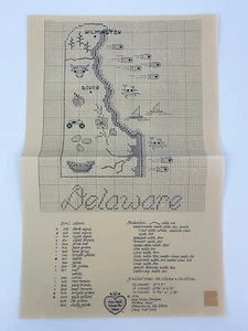 Sue Hillis Designs Map of DELAWARE Counted Cross Stitch Pattern SHD Map - Picture 1 of 2