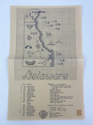 Sue Hillis Designs Map of DELAWARE Counted Cross Stitch Pattern SHD Map - Image 1 of 2