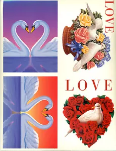 Mint Postal Card SHEET - Scott# UX279 FOUR Different Love Issue - Bild 1 von 2