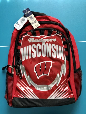 Wisconsin Badgers Lightning Backpack Brand New Officially Licensed Cover