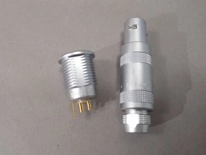 LEMO Connector Mated Pair: ERN.1S.302 Receptacle FFA.1S.302 Plug 2-Wire - Picture 1 of 6