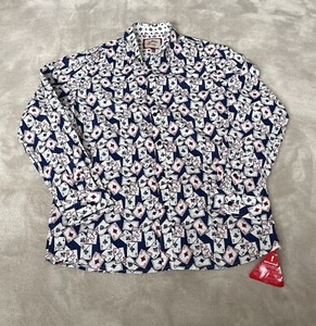 Joe Browns Long Sleeve Shirt Large Playing Cards Design Cotton Mens
