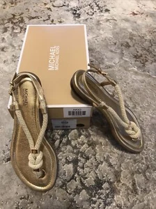 Michael Kors Sandalen Gold Zehentrener Gr.US 7,5 Leder - Bild 1 von 3