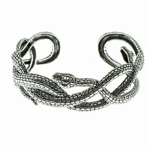 Verschlungene Schlange 925 Sterling Silber Armreif/Torc/Torque Gothic Biker Reptil. - Bild 1 von 3