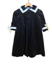 HELENA NEIMAN MARCUS Girl's Velvet 3 button Black Dress Coat Size-5 - Picture 1 of 8