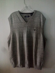 Chaps Mens Gray V Neck Sleeveless Cotton Pullover Vest  Size XL - Picture 1 of 5