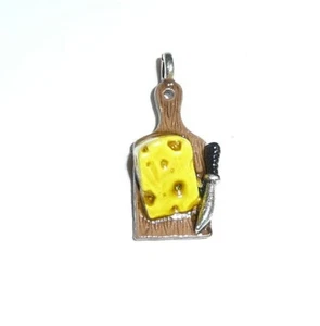 Cute Cheese Board Charm - Metal Charm For Bracelet 3/8" x 3/4" Cheese Board - Picture 1 of 5