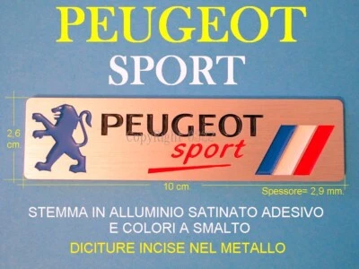 Stemma PEUGEOT SPORT FRANCE ALLUMINIO ADESIVO Badge Fregio Emblema Scritta Logo - Immagine 1 di 4