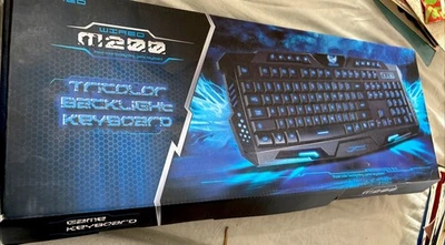 New M200 USB Wired Tricolor Crack Design Backlight Gaming Keyboard  - Image 1 of 4
