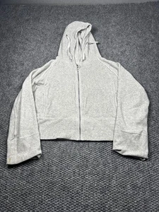 Lululemon Hoodie Womens Large Gray Full Zip Cropped Athletic Yoga Sweatshirt - Picture 1 of 8
