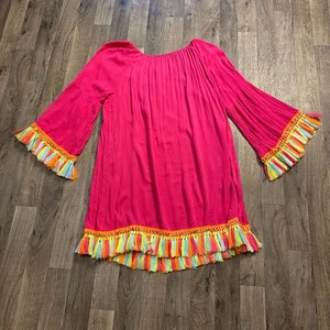 Vestido túnica Velzera rosa colorido borla talla 1X - Imagen 1 de 5