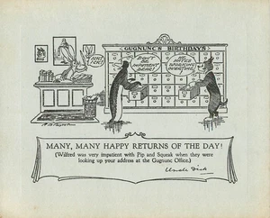 DAILY MIRROR PIP SQUEAK & WILFRED - GUGNUNC OFFICE - AB PAYNE - BIRTHDAY CARD - Picture 1 of 2