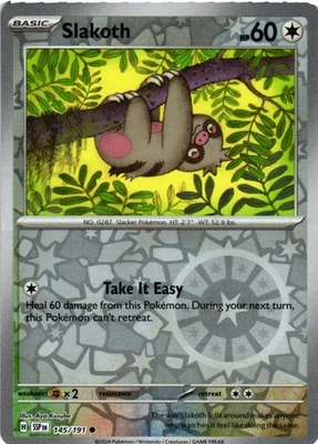 Slakoth - Reverse Holo 145/191 SV08: Surging Sparks NM - Image 1 of 2