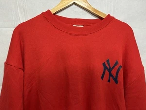 Vintage New York Yankees Sweatshirt Crewneck RARE Blood Red Majestic Men’s XL - Picture 1 of 11