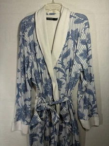 Lauren Ralph Lauren Damen Morgenmantel mit Gürtel XL Blau & Weiß - Green Label - Bild 1 von 13